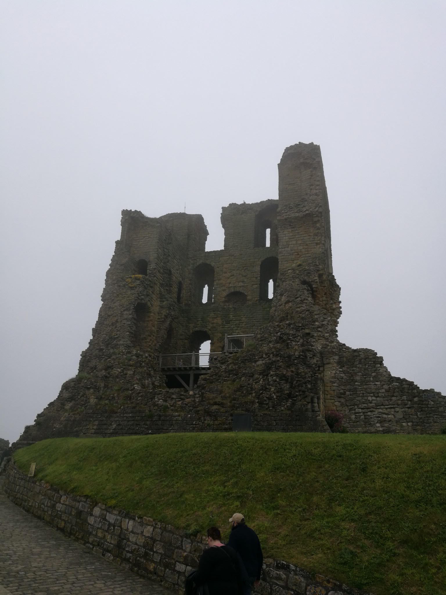 Scarborough headland and castle above the coast